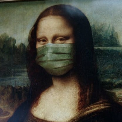 Mona Lisa mit Maske NEU